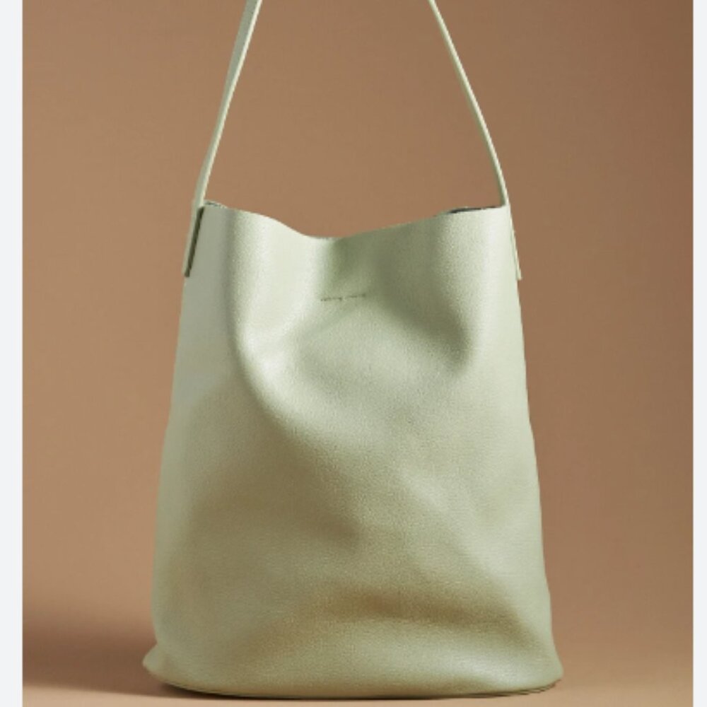 Joss Faux-Leather Bucket Tote w/Mini Pouch - Color Sold Out Online
